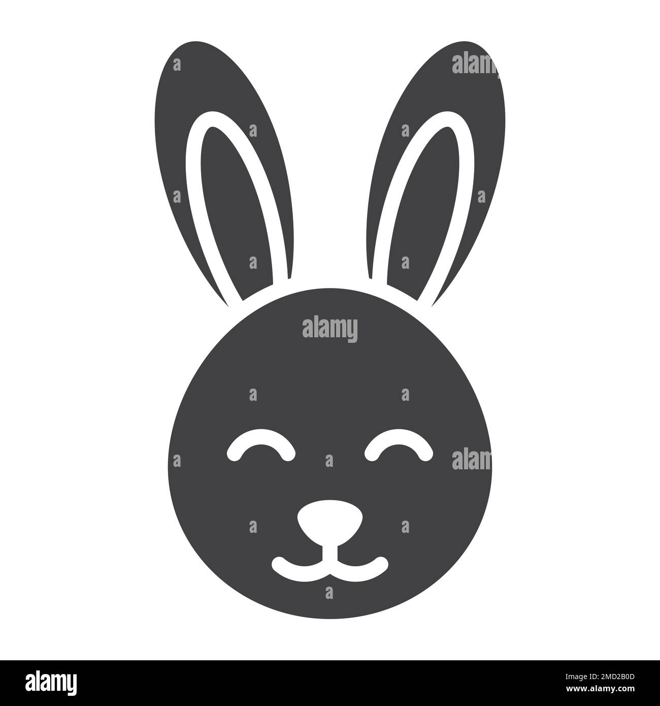Glyphe-Ikone für Osterhasen, ostern und Feiertage, Vektorgrafiken für Hasenschilder, ein ausgefülltes Muster auf weißem Hintergrund, Stufe 10. Stock Vektor
