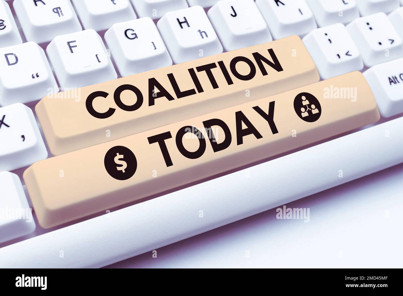 Inspiration mit ZeichenKoalition. Begriff, der eine vorübergehende