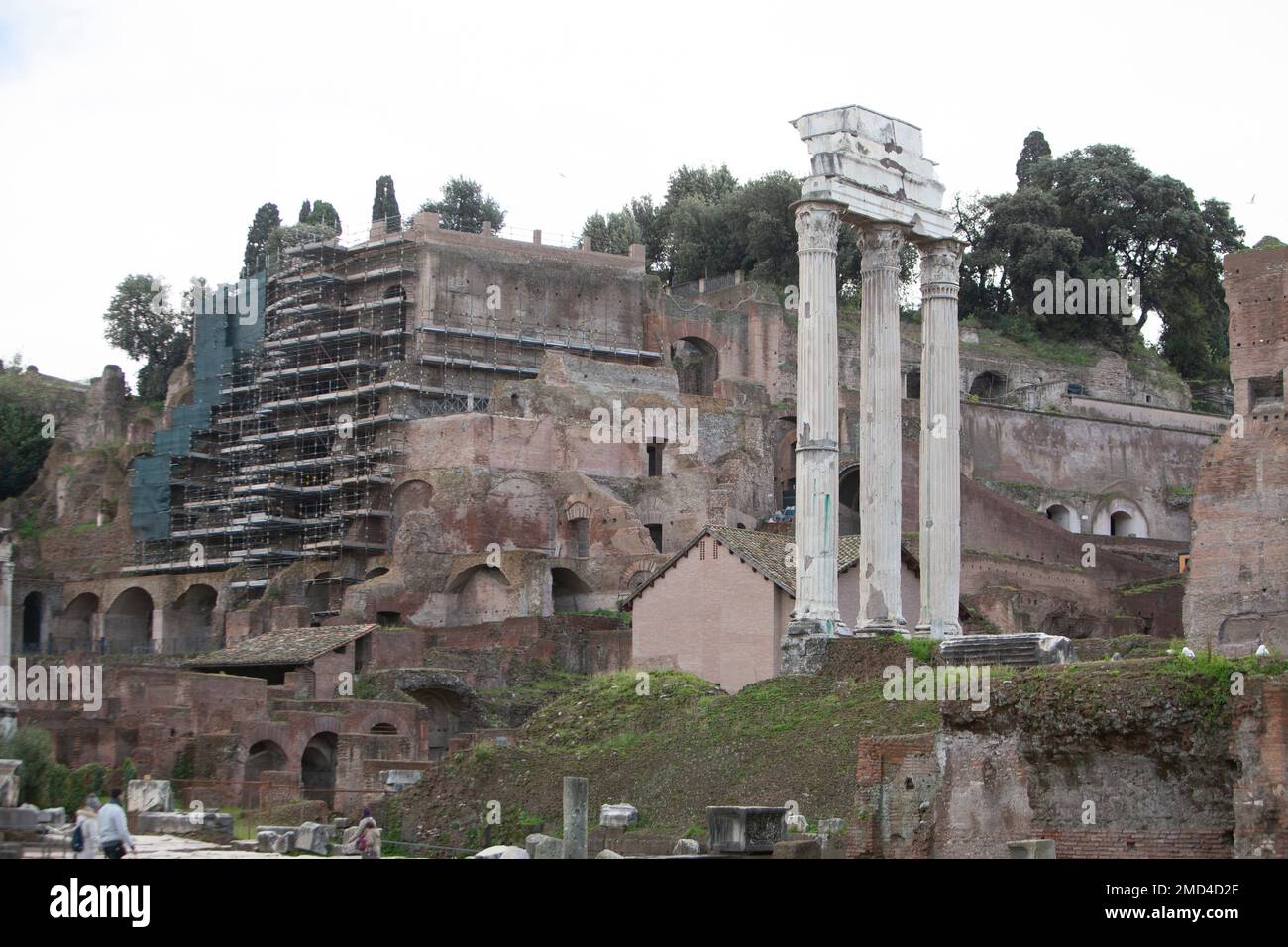 Antikes römisches Forum in der Stadt Rom Stockfoto