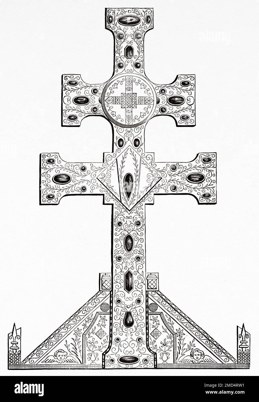 Altarkreuz von St. Eligius. Die Kunst des Mittelalters und zur Zeit der Renaissance von Paul Lacroix, 1874 Stockfoto