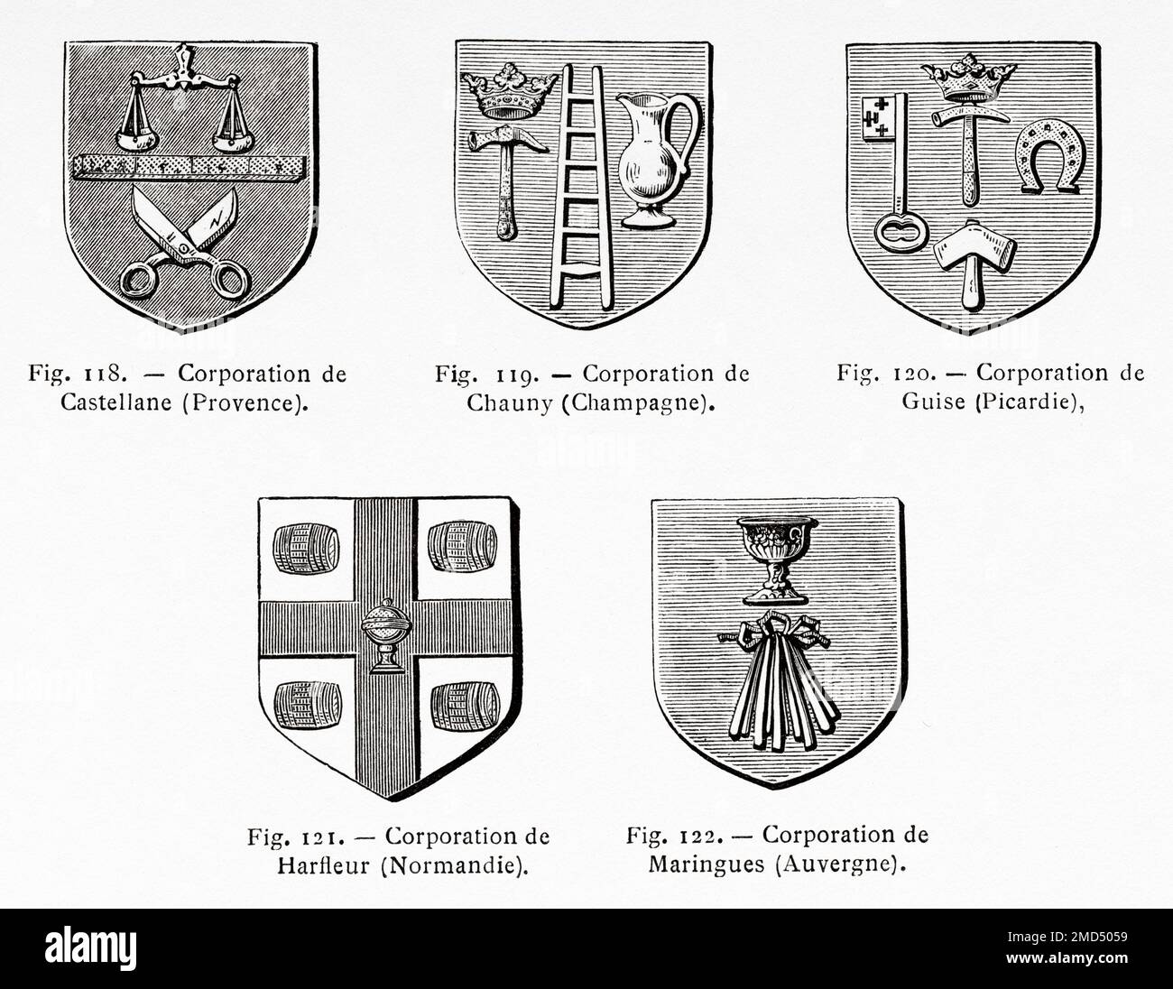 Wappen der Goldschmiedevereinigung Frankreichs. Die Kunst des Mittelalters und zur Zeit der Renaissance von Paul Lacroix, 1874 Stockfoto