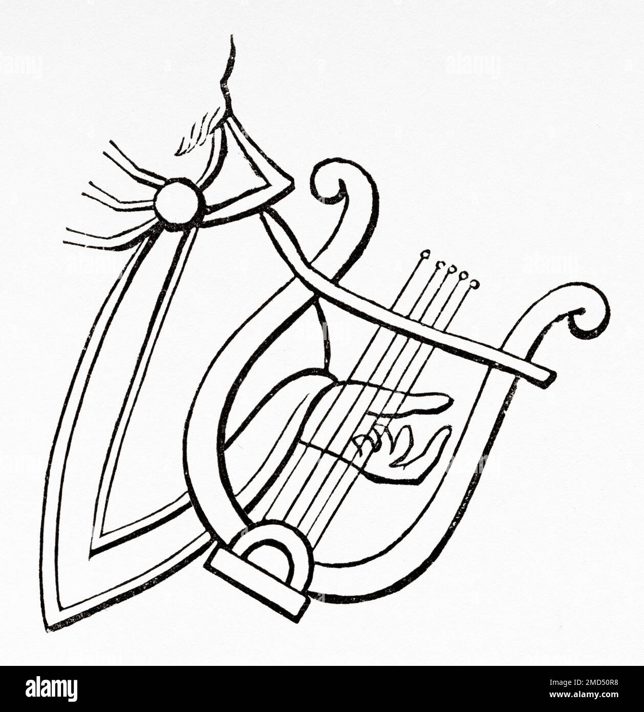 Alte Lyre. Die Kunst des Mittelalters und zur Zeit der Renaissance von Paul Lacroix, 1874 Stockfoto Alte Lyre. Die Kunst des Mittelalters und zur Zeit der Renaissance von Paul Lacroix, 1874 Stockfoto
