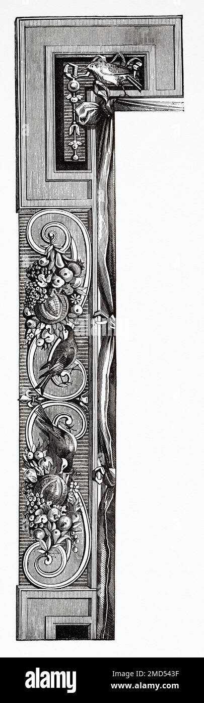 Grenze aus dem Missal von Papst Paul V., italienisches Manuskript, 16. Jahrhundert. Die Kunst des Mittelalters und zur Zeit der Renaissance von Paul Lacroix, 1874 Stockfoto