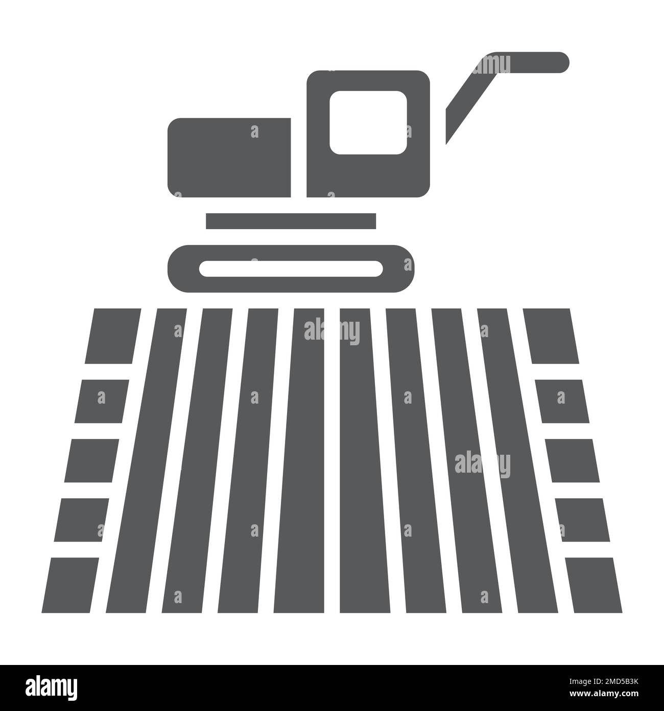 Kombinieren Sie Glyphe-Symbol „Erntemaschine auf Feld“, „Landwirtschaft und Landwirtschaft“, Vektorgrafiken für Landwirtschaftsfahrzeuge, ein ausgefülltes Muster auf weißem Hintergrund, eps 10. Stock Vektor