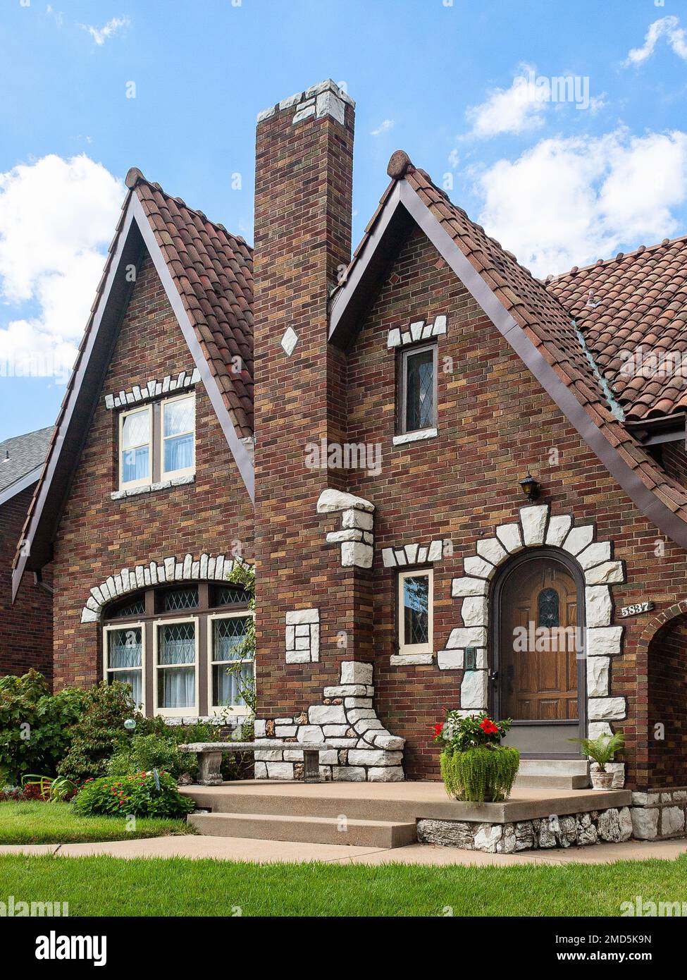 Lebkuchen-Bungalow in der Southwest St. Louis, Ich Bin'S Stockfoto