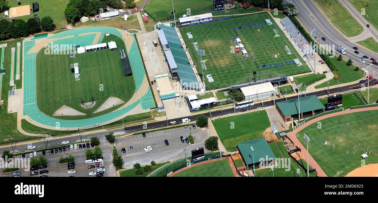Ariel View der University of Alabama, Birmingham, eine der World Game 2022-Wettbewerbe am 11. Juli 2022. CBP-Foto von Jaime Rodriguez Stockfoto