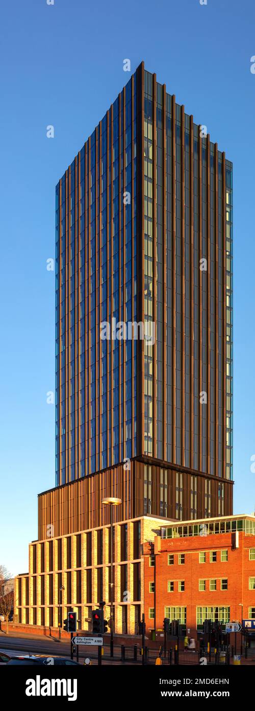 Sonnenuntergang über Hadrian's Tower, Newcastle upon Tyne, Tyne & Wear, England, Großbritannien Stockfoto