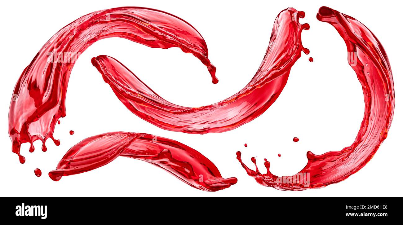 Rot Wein Splash isoliert auf weißem Hintergrund Stockfoto