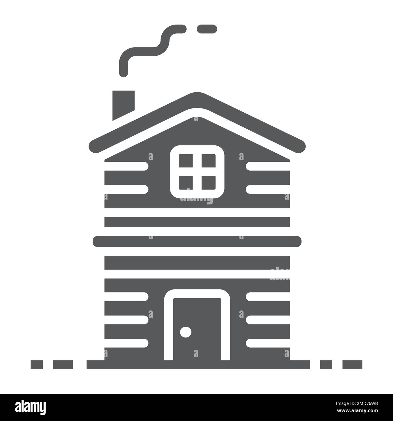 Landhaus-Glyphe-Symbol, Immobilien und Haus, Vektorgrafiken für Wohnungszeichen, ein ausgefülltes Muster auf weißem Hintergrund, 10. Stock Vektor