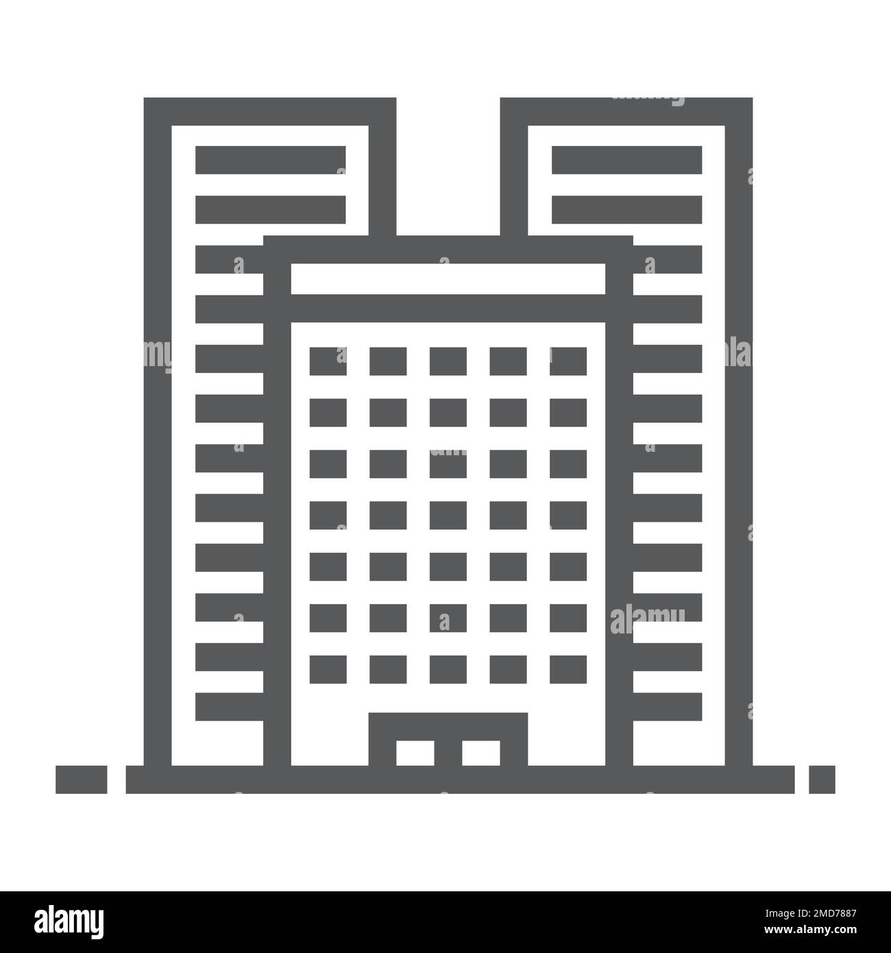 Gebäude Liniensymbol, Immobilien und Haus, Vektorgrafiken für Stadtzeichen, ein lineares Muster auf weißem Hintergrund, 10. Stock Vektor