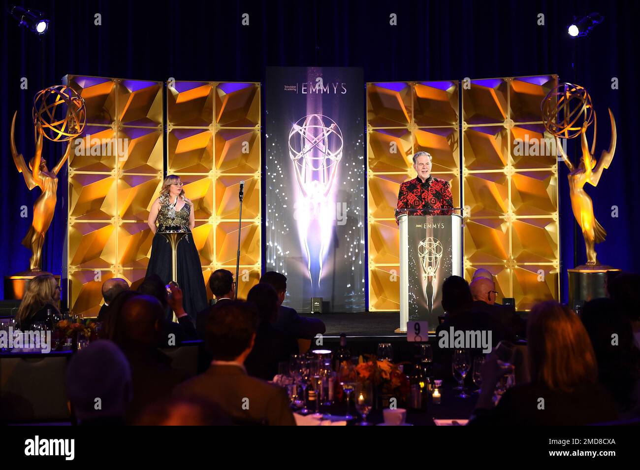 Emmy Reed Reed Hastings of Netflix accepts the Charles F. Jenkins Award for ...