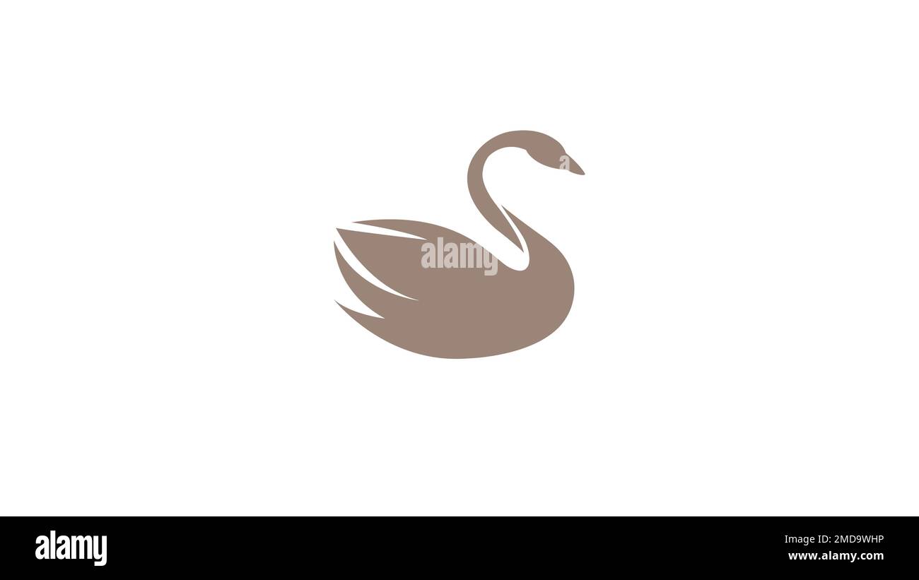 Creative Brown Swan Logo-Design-Vektor Stock Vektor