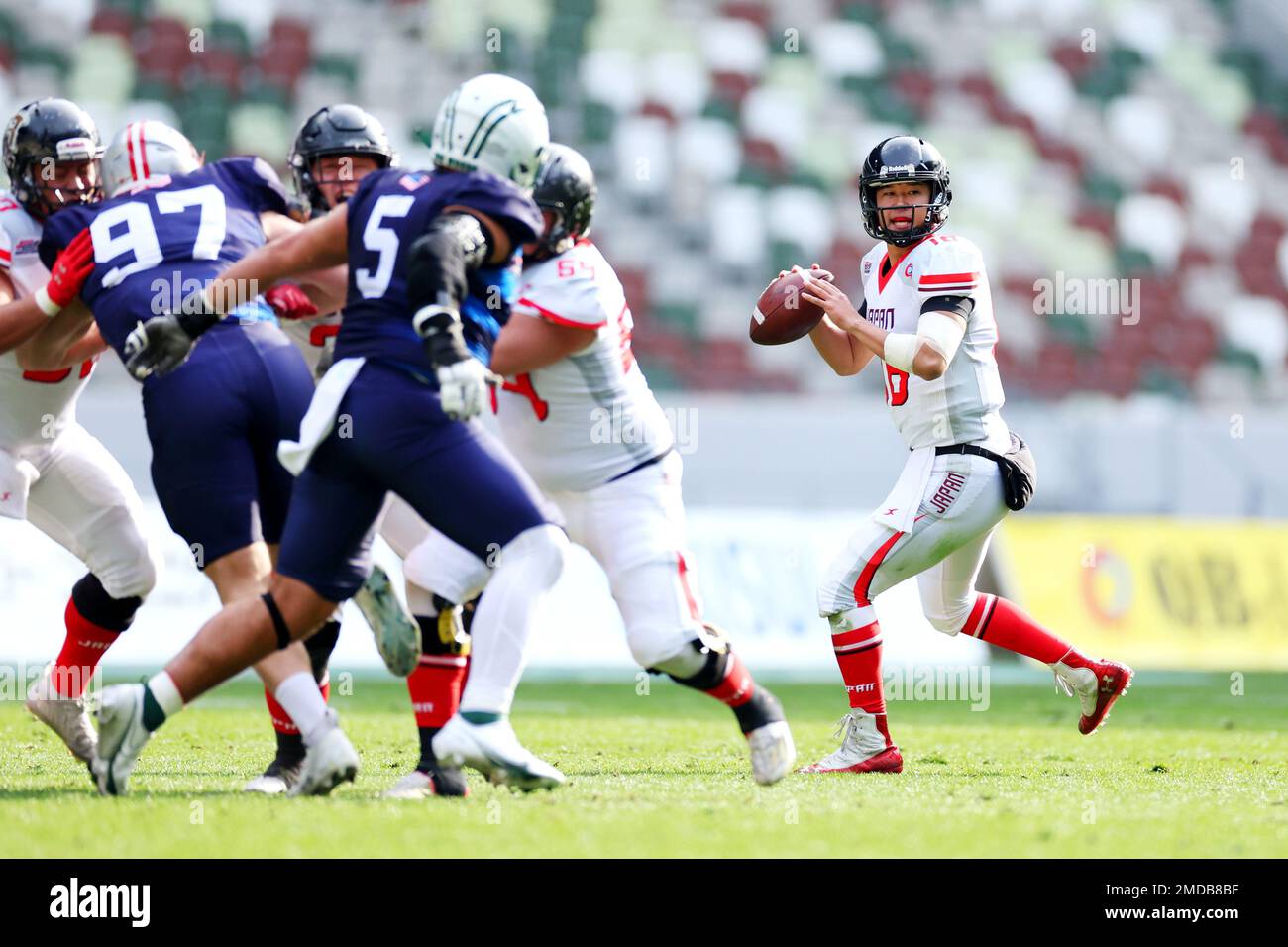 Nationalstadion, Tokio, Japan. 22. Januar 2023. Tsubasa Takagi (Japan All-Star), 22. JANUAR 2023 - American Football : Japan USA Dream Bowl 2023 Spiel zwischen Japan All-Star 20-24 Ivy League All-Star im Nationalstadion, Tokio, Japan. Kredit: Naoki Nishimura/AFLO SPORT/Alamy Live News Stockfoto