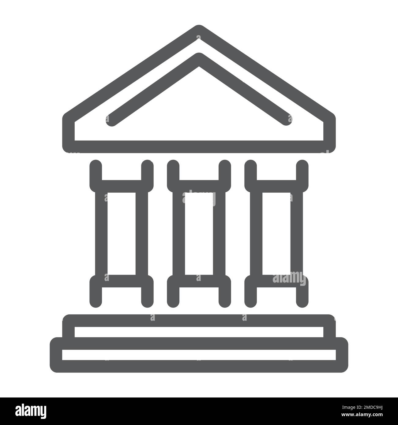 Symbol für Bankbaulinie, Finanzen und Bankwesen, Bankzeichen, Vektorgrafiken, lineares Muster auf weißem Hintergrund, eps 10. Stock Vektor