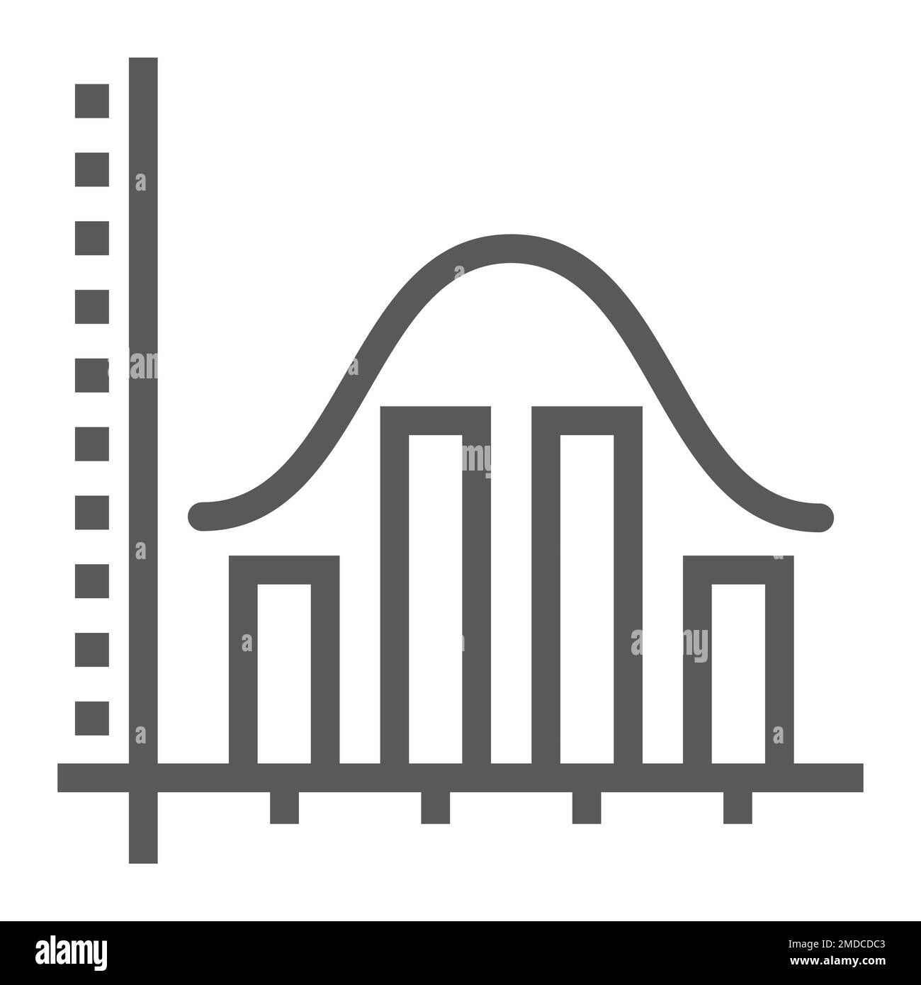 Symbol für Durchschnittslinie, Daten und Analysen, Diagrammzeichen, Vektorgrafiken, ein lineares Muster auf weißem Hintergrund, eps 10. Stock Vektor