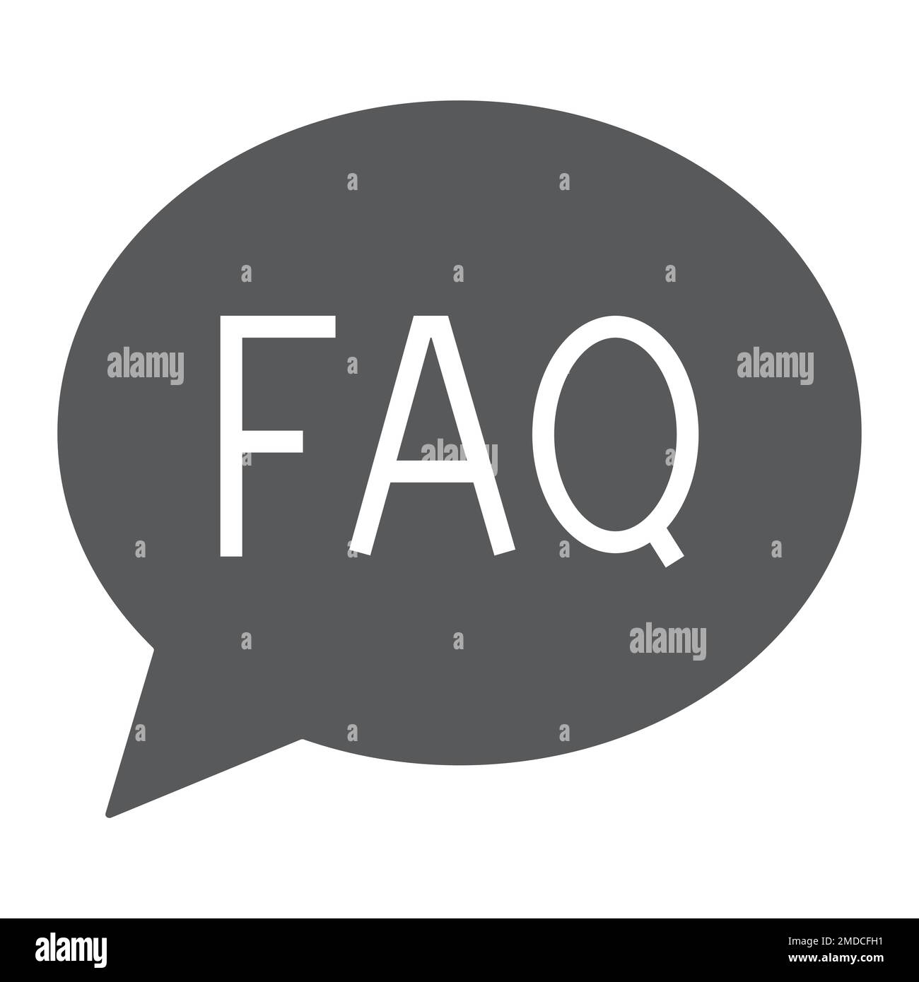 FAQ-Symbol für Glyphe, Sprache und Blase, Schaltflächenzeichen, Vektorgrafiken, ein ausgefülltes Muster auf weißem Hintergrund, eps 10. Stock Vektor
