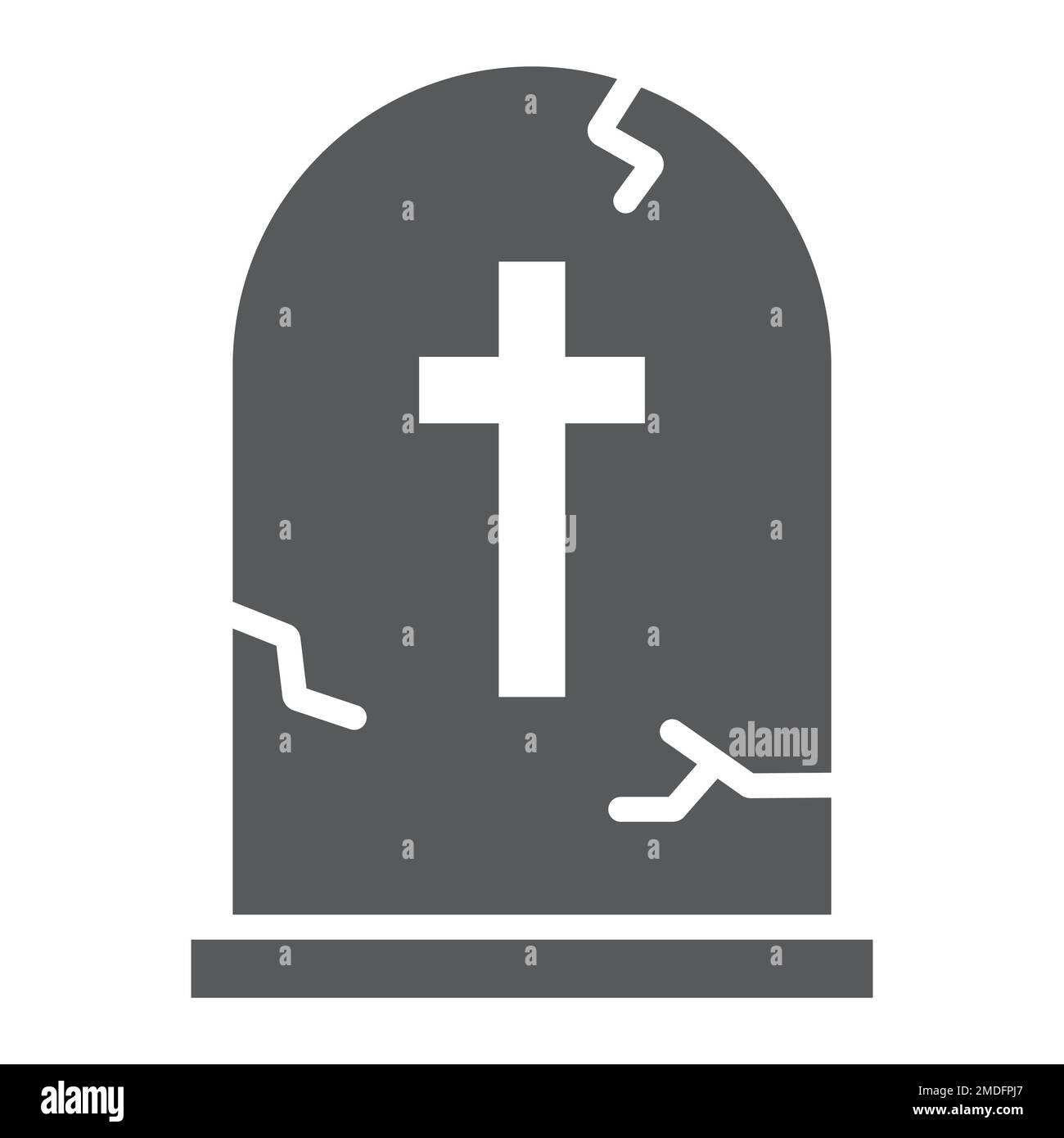 Tombstone Glyphe Icon, halloween und Tod, Grabzeichen, Vektorgrafiken, ein durchgehendes Muster auf weißem Hintergrund, eps 10. Stock Vektor