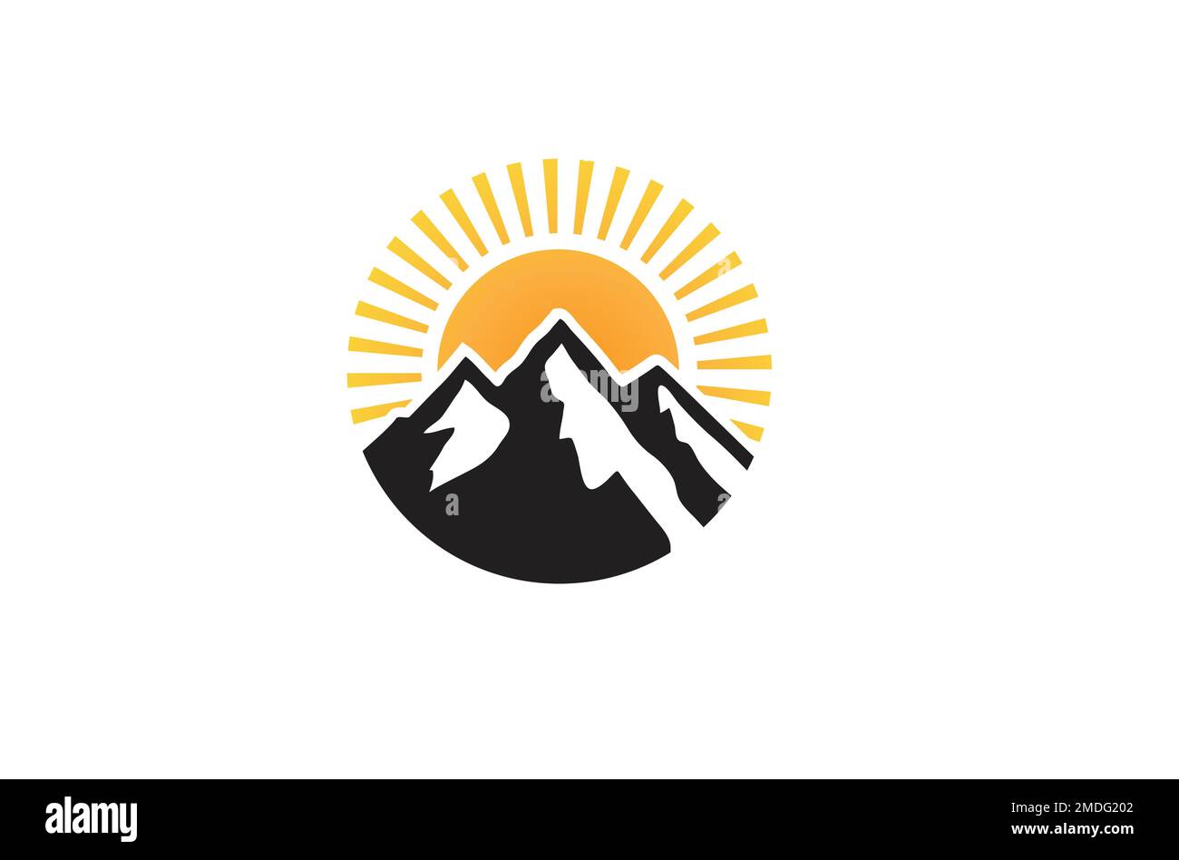 Creative Mountains Peak Hill High Sun Circle Logo Vektorsymbol Designabbildung Stock Vektor