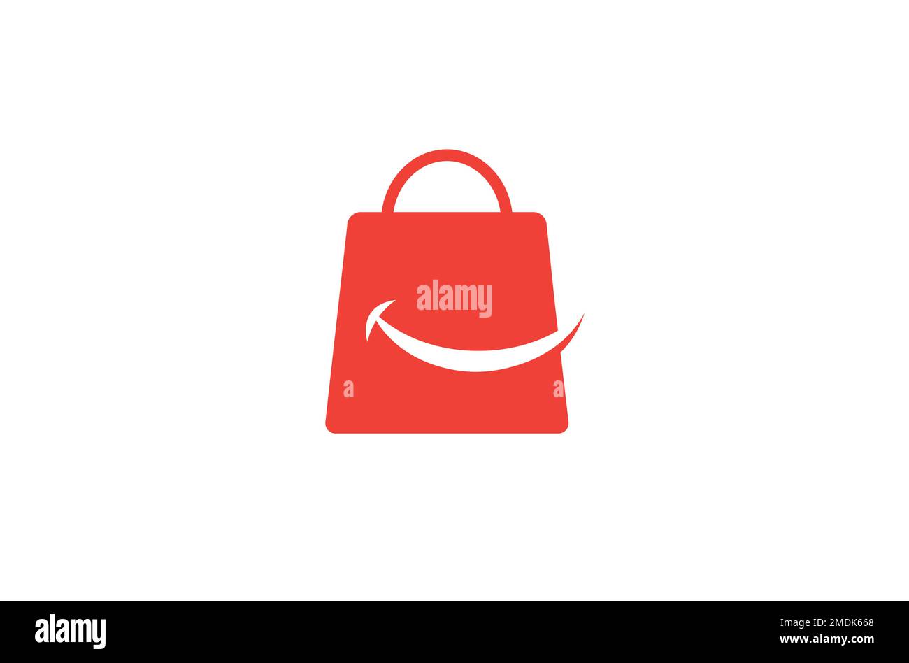 Rote Tasche Smile Logo Vektor-Design Symbol-Abbildung Stock Vektor