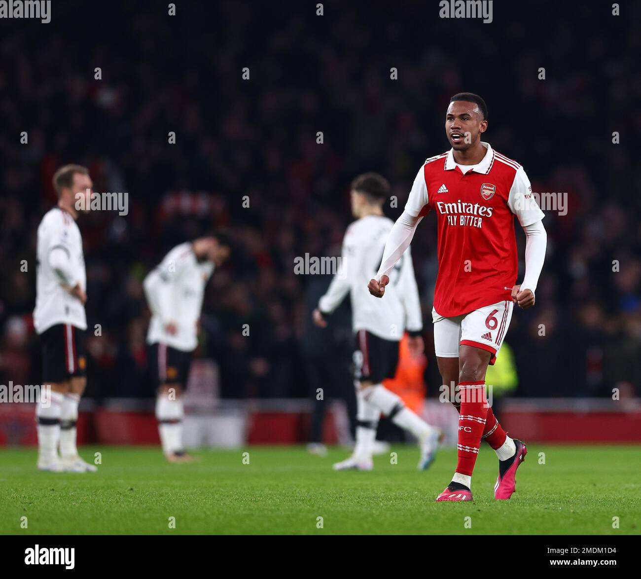 London, England, 15. Januar 2023. Gabriel of Arsenal feiert während des Premier League-Spiels im Tottenham Hotspur Stadium in London. Der Bildausdruck sollte lauten: David Klein/Sportimage Stockfoto