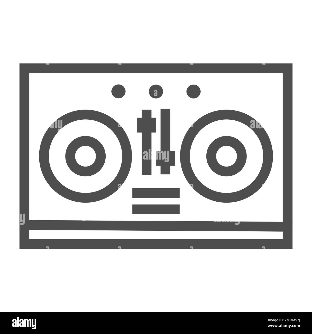 DJ-Mixerliniensymbol, Musik und Ton, Drehteller-Schild, Vektorgrafiken, lineares Muster auf weißem Hintergrund, eps 10. Stock Vektor
