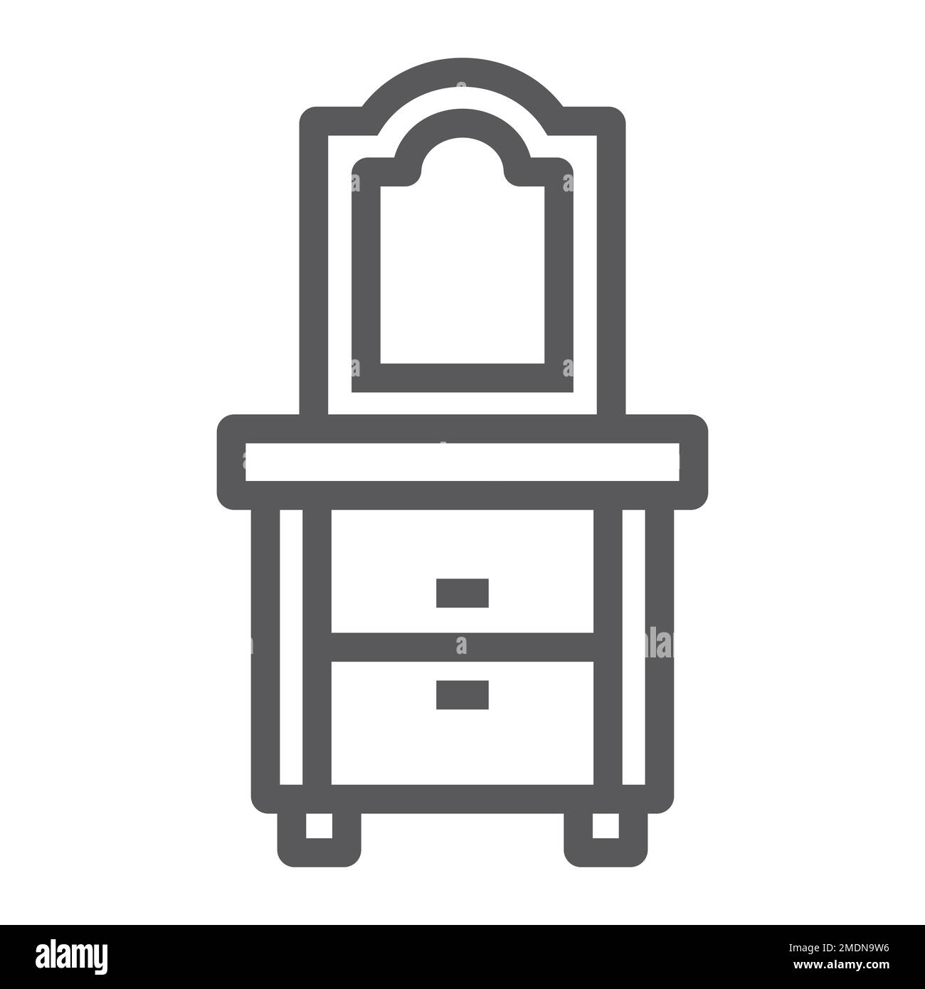 Symbol für Frisierlinie, Haus und Möbel, Schrankschild, Vektorgrafiken, ein lineares Muster auf weißem Hintergrund, eps 10. Stock Vektor