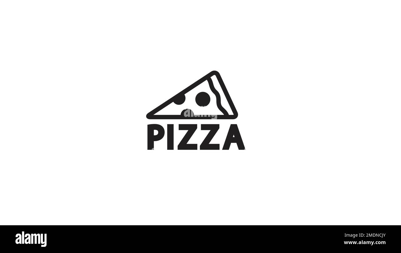 Kreative schwarze Pizza Logo Vektordesign-Illustration Stock Vektor