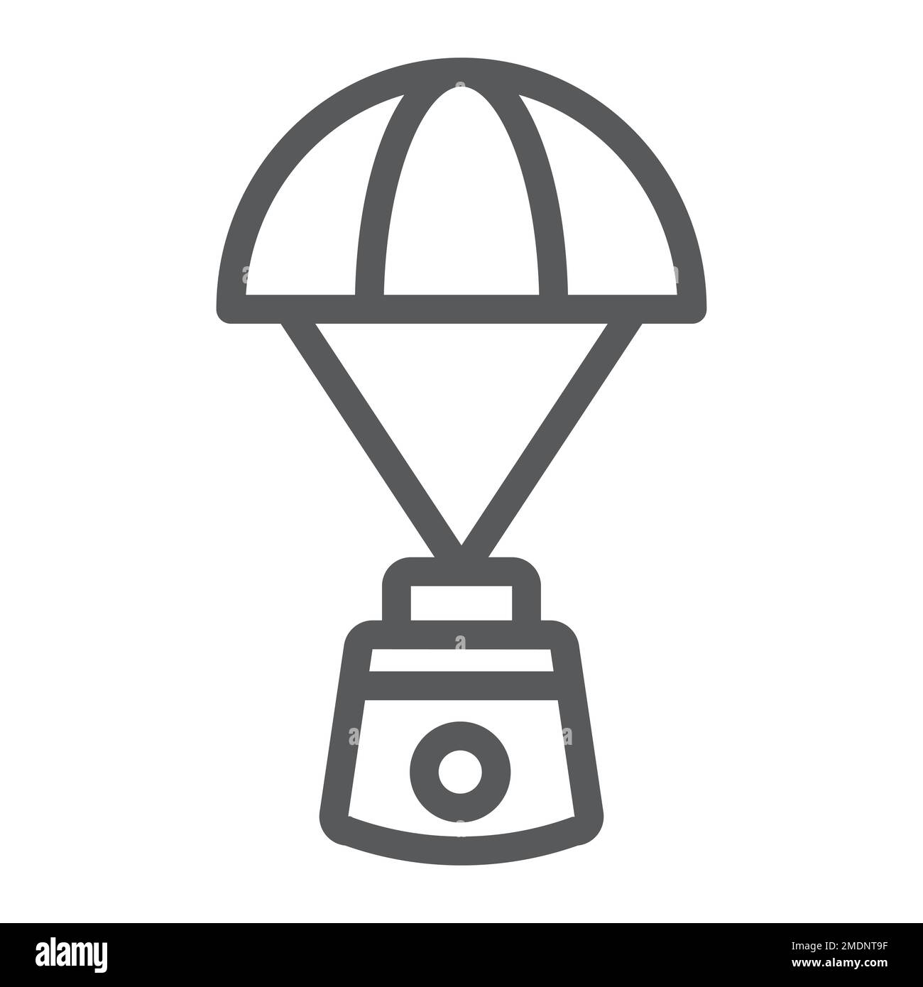 Kapsel Fallschirmlinie Symbol, Weltraum und Entdeckungsreise, Weltraumschirmschild, Vektorgrafiken, lineares Muster auf weißem Hintergrund, 10. Stock Vektor