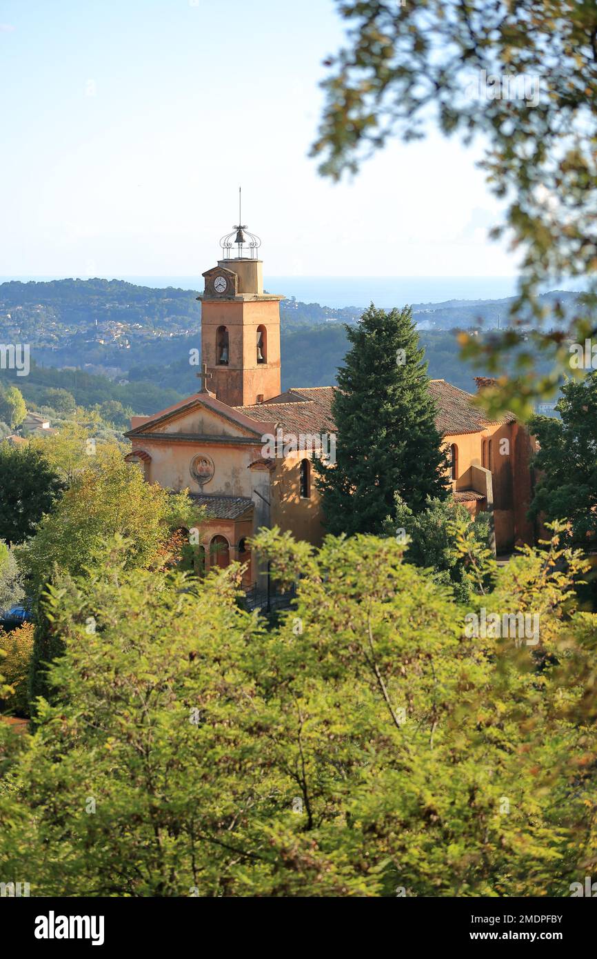 Magagnosc, Kirche Saint Laurent, Gemeinde Grasse, Alpes Maritimes, 06, Cote d'Azur, Frankreich Stockfoto