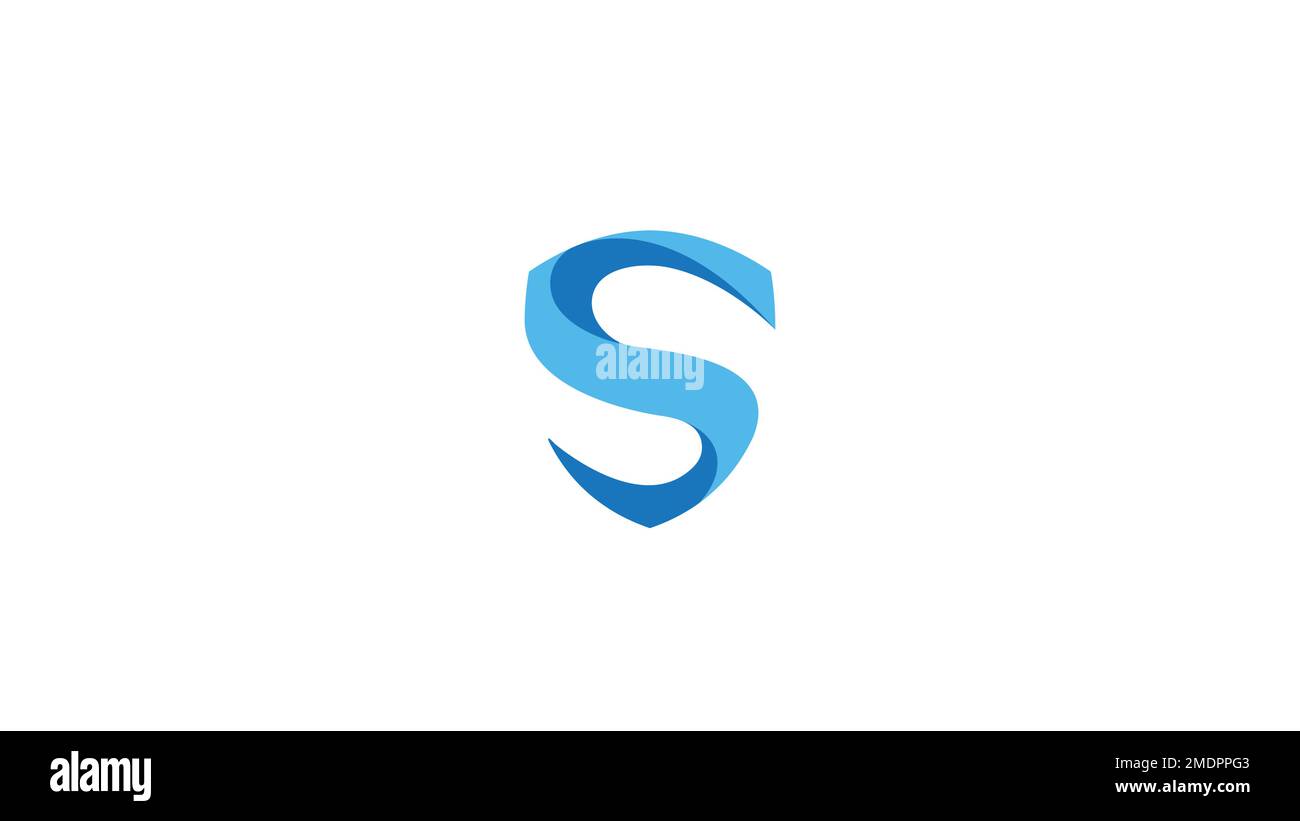 Blaues Logo des Schilds Vektor-Design-Ikone Stock Vektor