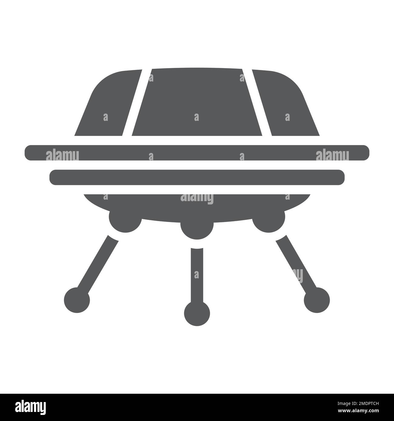 UFO-Glyphe-Symbol, Weltraum und Raumschiff, Raumschiff-Zeichen, Vektorgrafiken, ein durchgehendes Muster auf weißem Hintergrund, 10. Stock Vektor