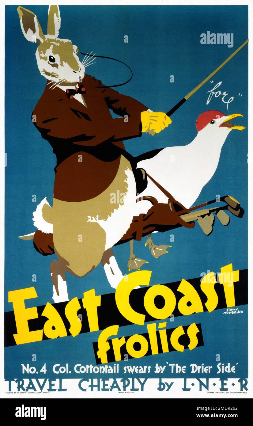 East Coast Frolics von Frank Newbould (1887-1951). Poster wurde 1932 in Großbritannien veröffentlicht. Stockfoto