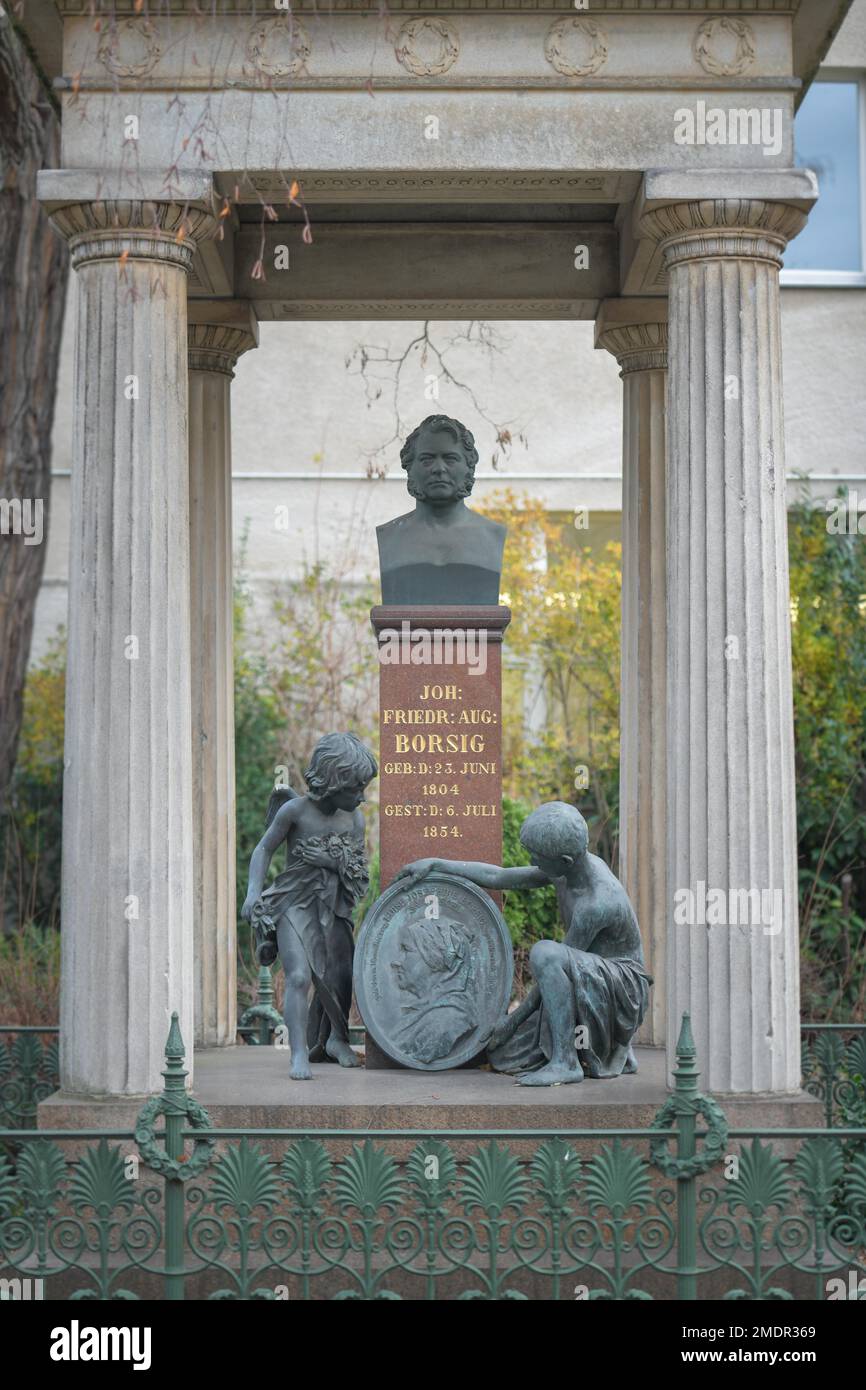 Grab von Johann Friedrich August Borsig, Dorotheenstaedtischer Friedhof, Chausseestraße, Mitte, Berlin, Deutschland Stockfoto