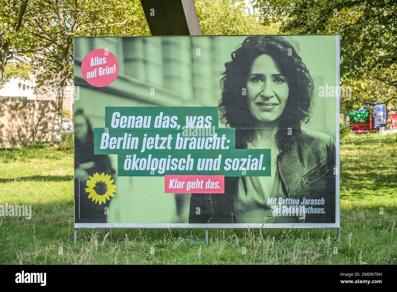 Wahlplakat, Bettina Jarasch, die Grünen, Wahlen zum Berliner Abgeordnetenhaus, Berlin, Deutschland Stockfoto