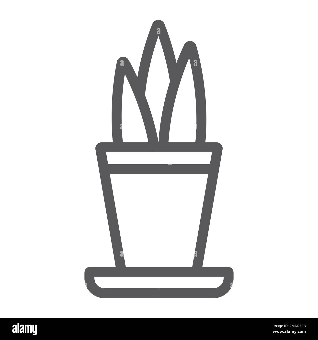 Pflanze in Pot Line Symbol, Blumen und Heim, Blütentopf Zeichen, Vektorgrafiken, ein lineares Muster auf weißem Hintergrund, eps 10. Stock Vektor
