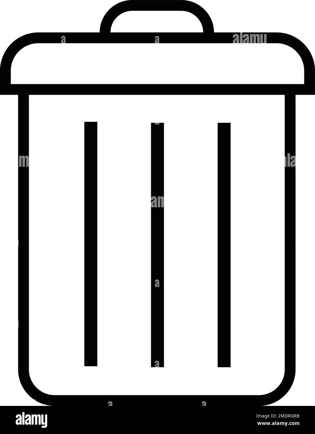 Symbol löschen - Müll, Mülleimer, Mülleimer, Papierkorb, Papierkorb, Abfallbehälter Einfache flache Taste Stock Vektor