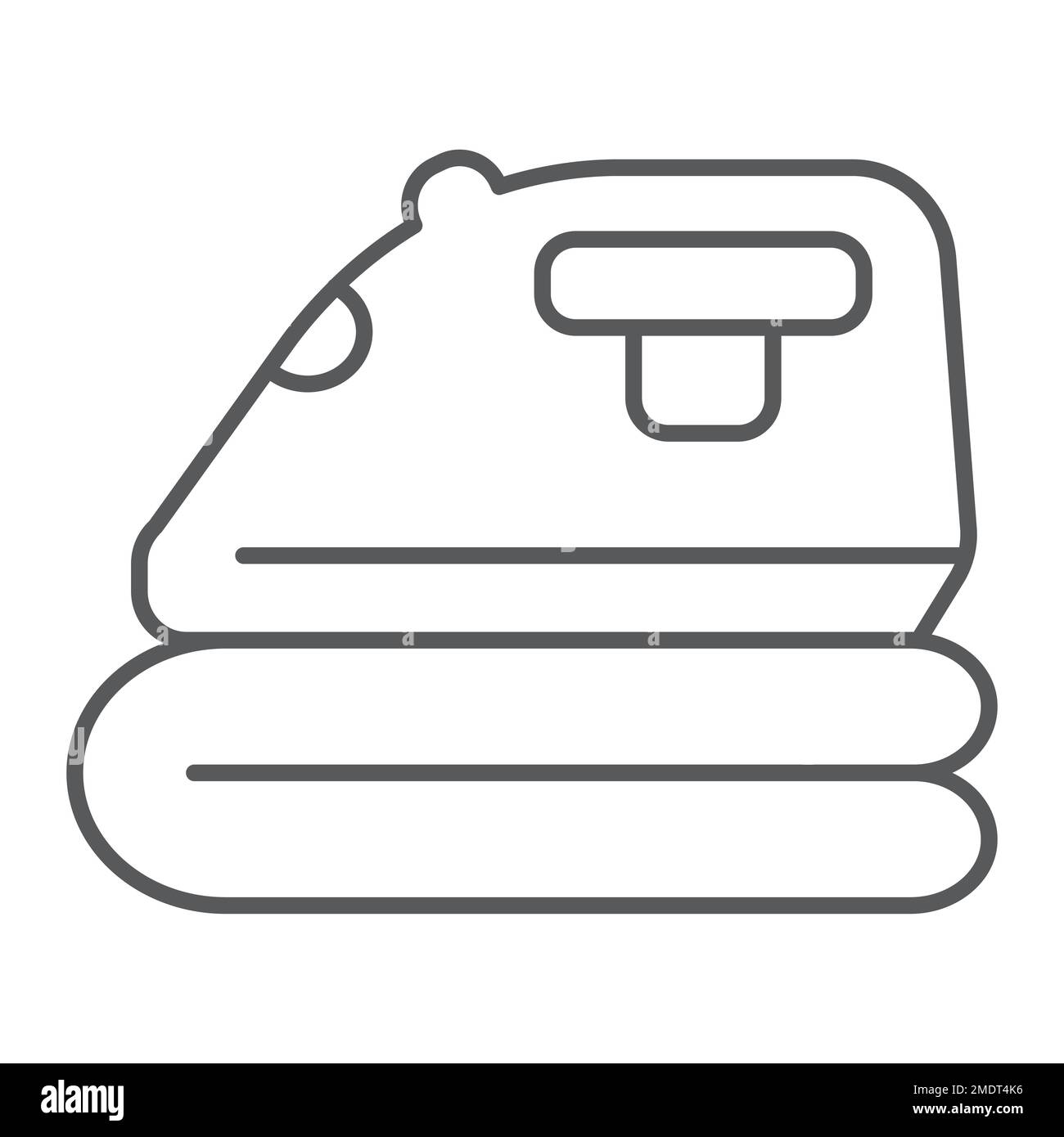 Schmale Linien-Icon, Haushalt und Gerät, Eisenschild, Vektorgrafiken, ein lineares Muster auf weißem Hintergrund, 10. Stock Vektor