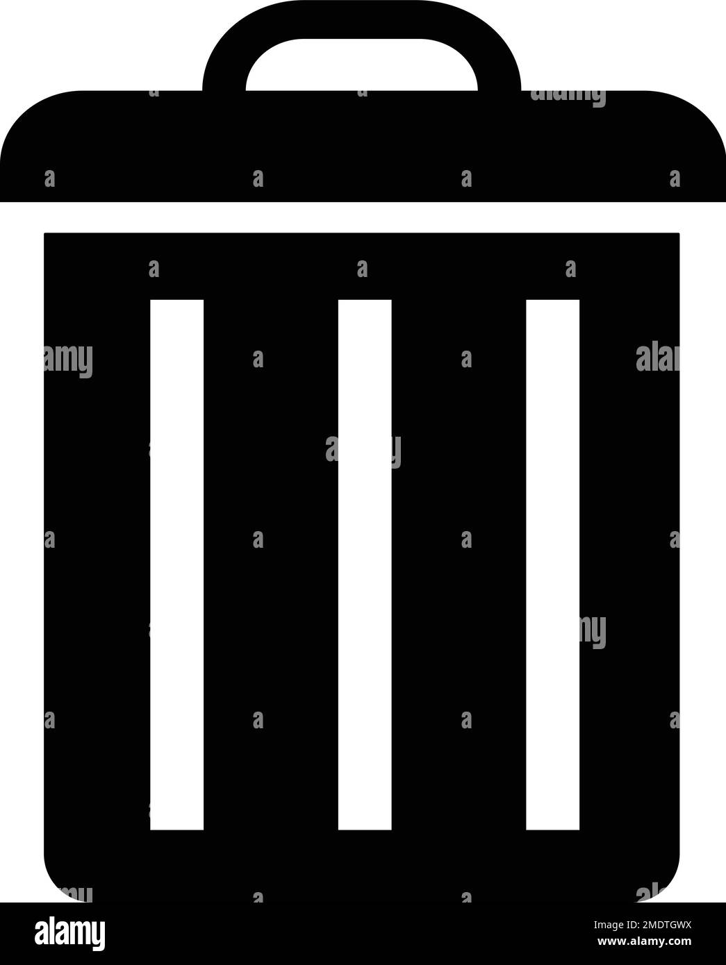 Symbol löschen - Müll, Mülleimer, Mülleimer, Papierkorb, Papierkorb, Abfallbehälter Einfache flache Taste Stock Vektor