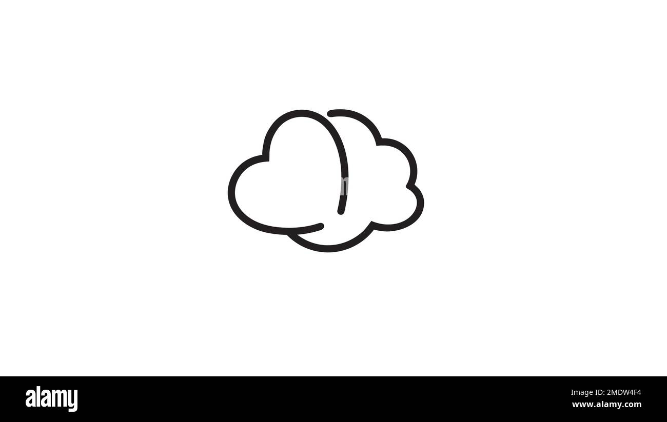 Creative Cloud Heart Love-Symbol Logo Vector Design-Symbol Stock Vektor