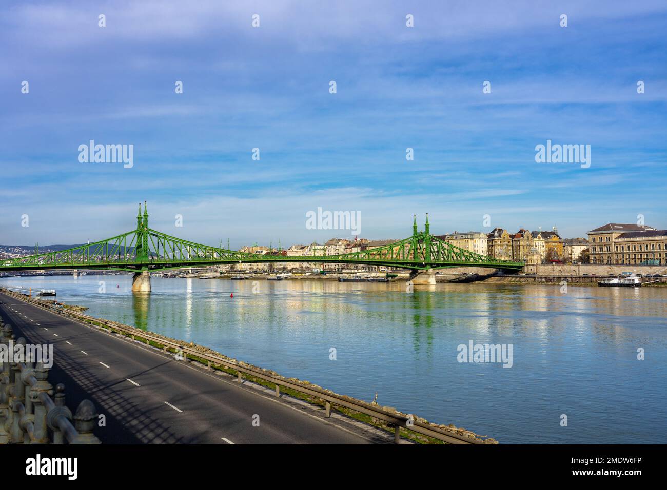 Freiheitsbrücke über die Donau in Budapest Ungarn. Stockfoto