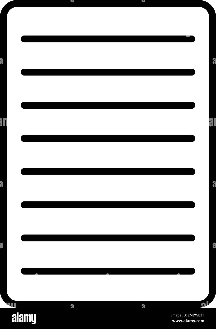 Dokumentvektorsymbol, Textseite, Papierzeichen, Notizseite des Buches Stock Vektor