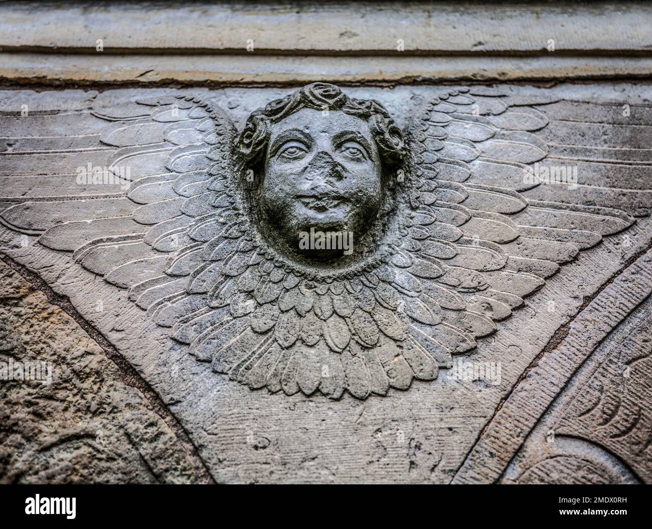Angel im Mausoleum der Barone Münchhausen, Apelern, Niedersachsen, Deutschland Stockfoto