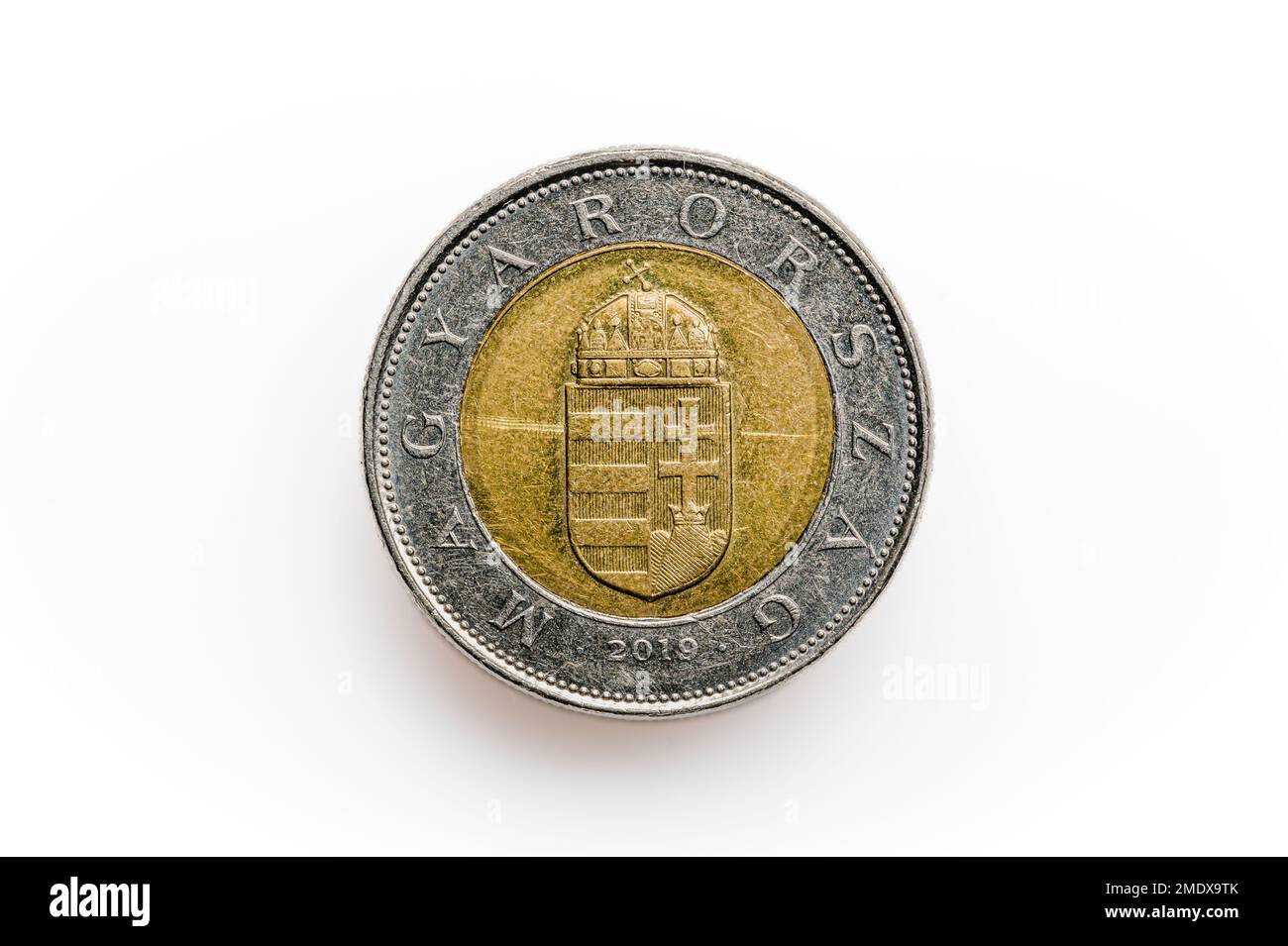Rückseite einer ungarischen 100-Forint-Münze aus dem Jahr 2019 Stockfoto