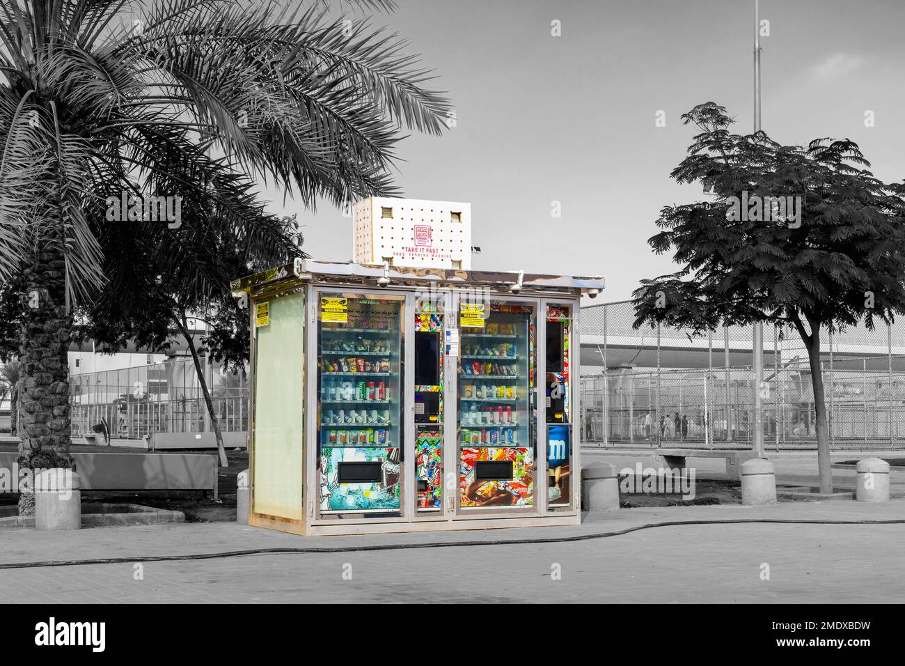 Verkaufsautomat in Farbe - Riyadh Park Stockfoto