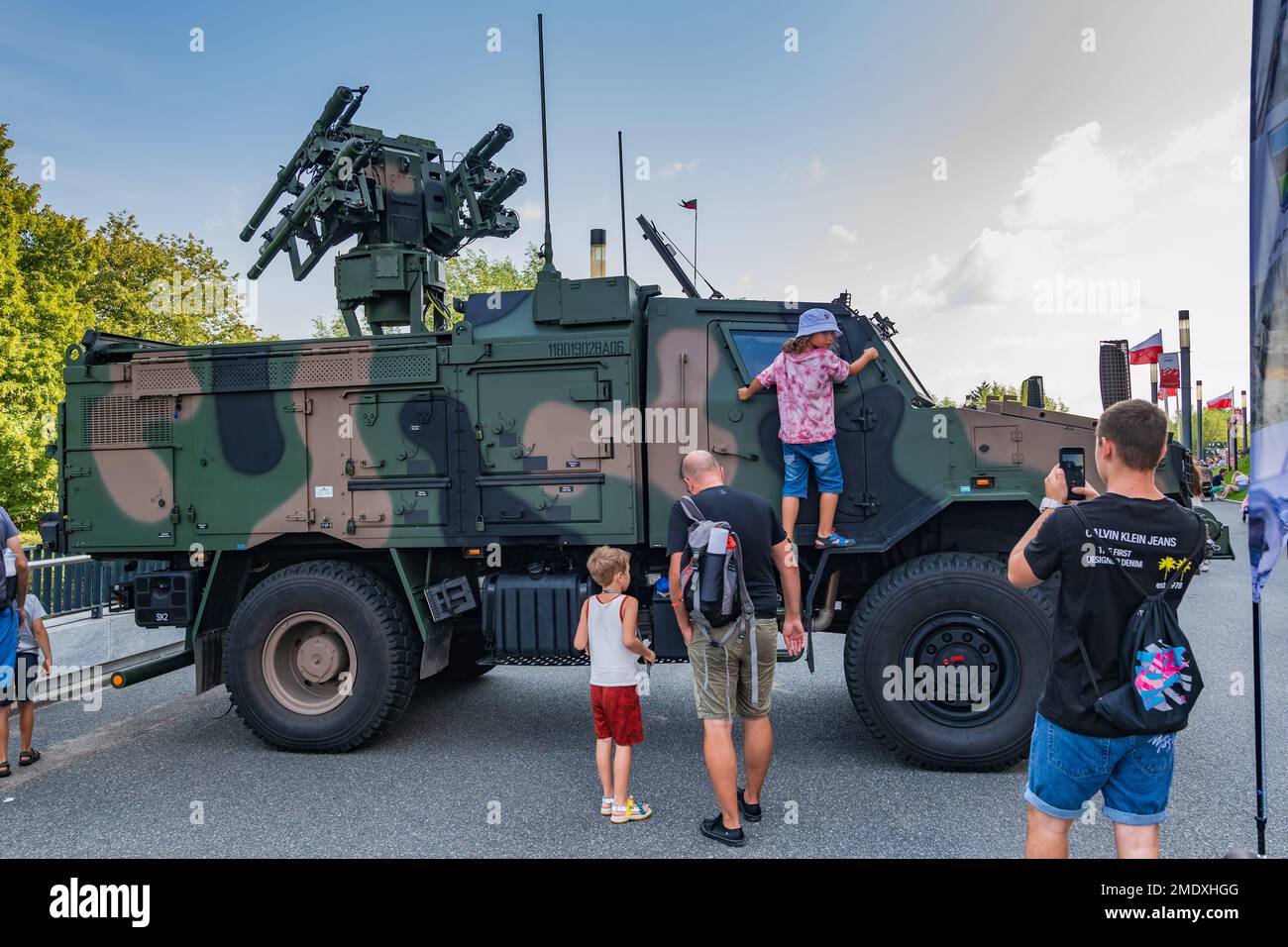 Warschau, Polen - 14. August 2022 - Poprad, selbstfahrendes Flugabwehrraketensystem, Kurzstrecken-Luftverteidigung am polnischen Armeetag (Tag der Streitkräfte) n Stockfoto