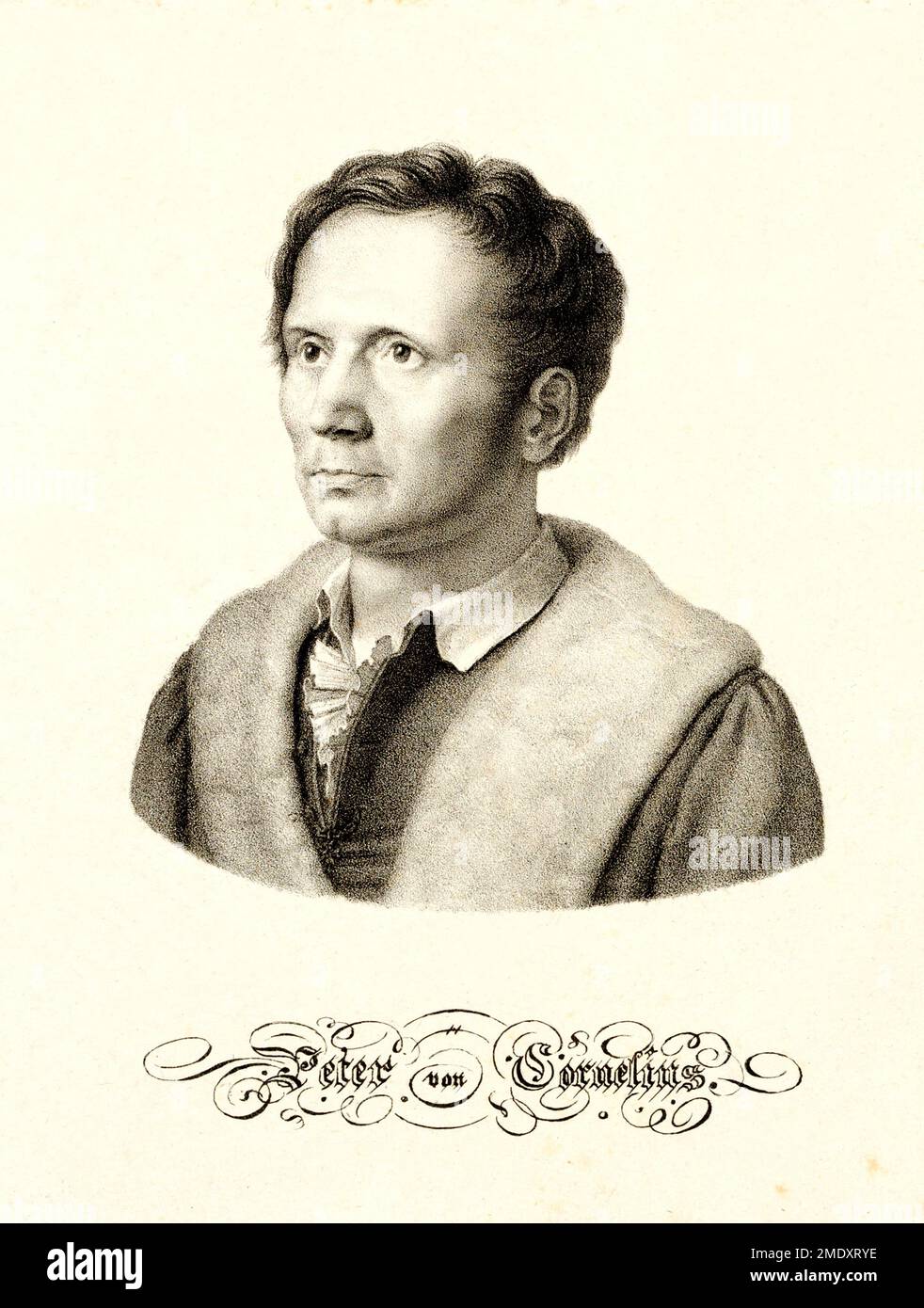 1820 Ca , DEUTSCHLAND : der deutsche Maler PETER von CORNELIUS ( 1783 - 1867 ) , Vertreter der Nazarener Bewegung , von 1811 bis 1819 in Rom ( ITALIEN) . Unbekannter Gravierer. - PITTORI MOVIMENTO DEI NAZARENI - NAZARENO - ARTS - ARTI VISIVE - ARTE - GERMANIA - PORTRAIT - RITRATTO - GESCHICHTE - FOTO STORICHE - 800 - '800 - OTTOCENTO - ILLUSTRAZIONE - ILLUSTRATION - INCISIONE --- ARCHIVIO GBB Stockfoto
