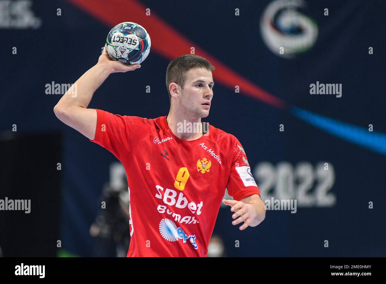 Radojica Cepic (Montenegro). EHF Euro 2022. Hauptrunde. Stockfoto