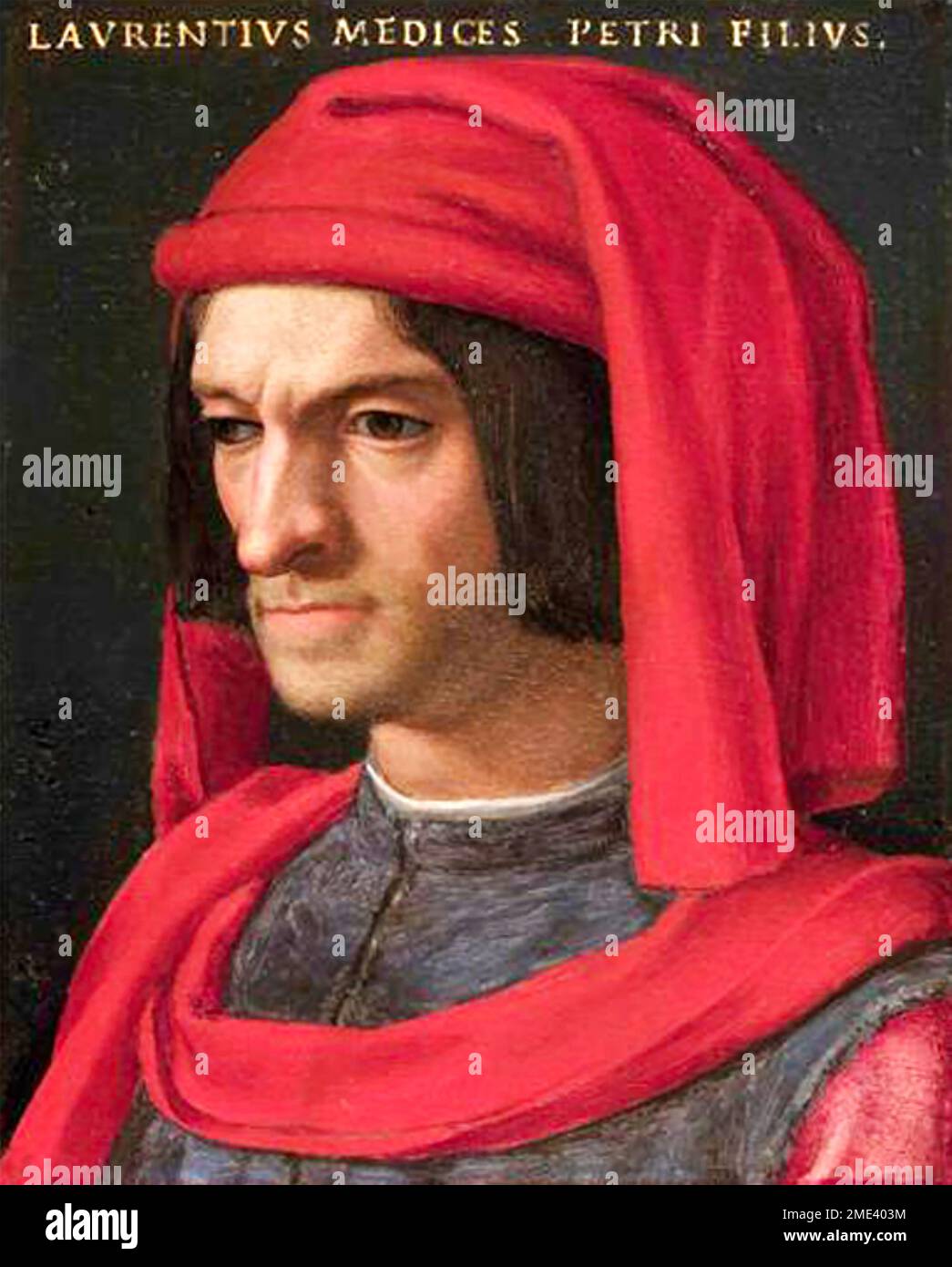 LORENZO de MEDICI (1449-1492) Florentiner Bankier und Staatsmann, gemalt von Agnolo Bronzino um 1566 Stockfoto