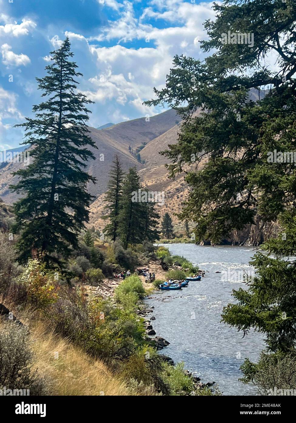 Middle Fork Salmon River in Idaho mit Abenteuern in der Ferne. Stockfoto