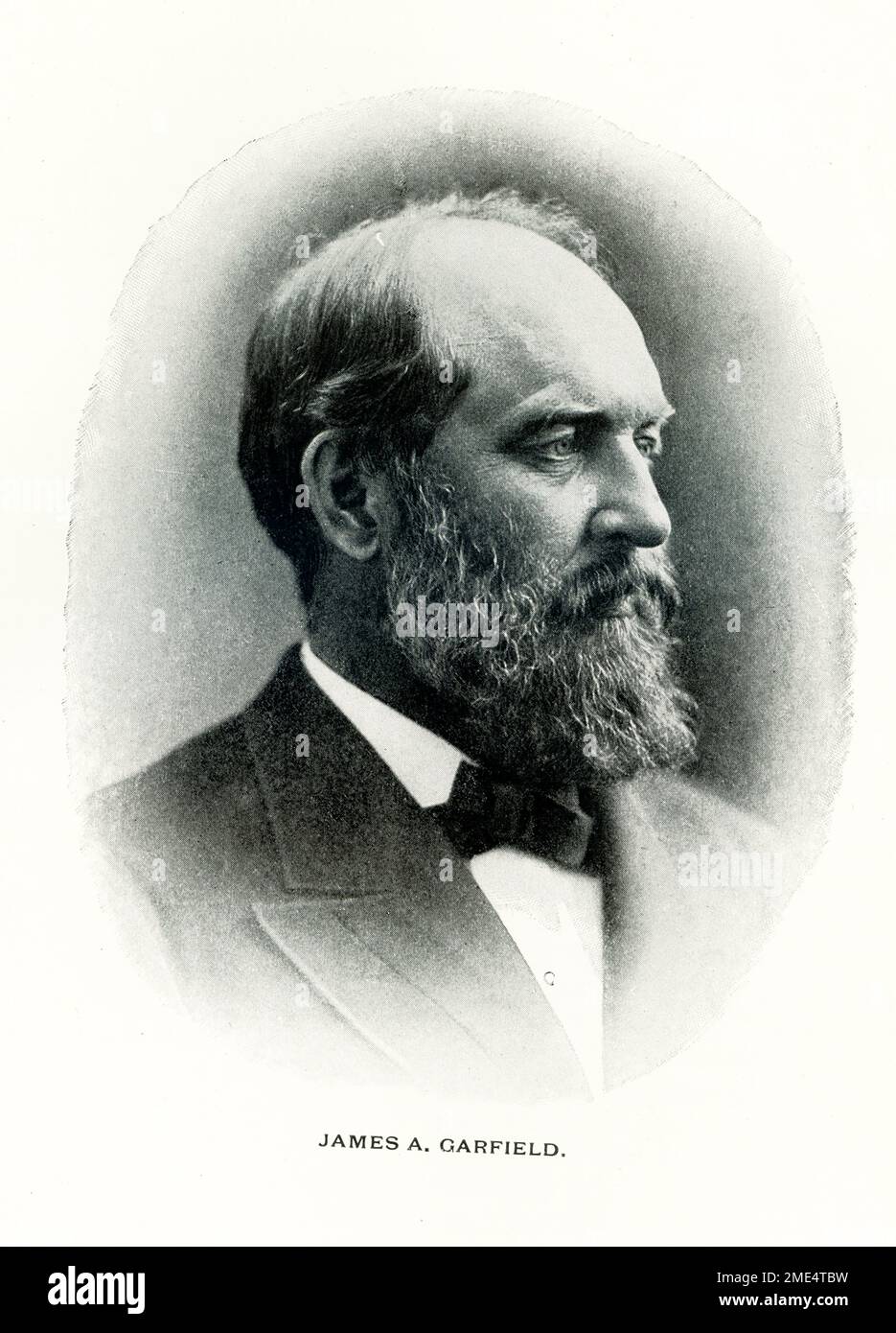 James Abram Garfield (1831-1881) wurde 20th zum Präsidenten der Vereinigten Staaten von 1880 gewählt. Er wurde ständig von Menschen schikaniert, die einen Arbeitsplatz suchten, und am 2. Juli 1881 von einem Menschen angeschossen. Er starb am 19. September. Stockfoto